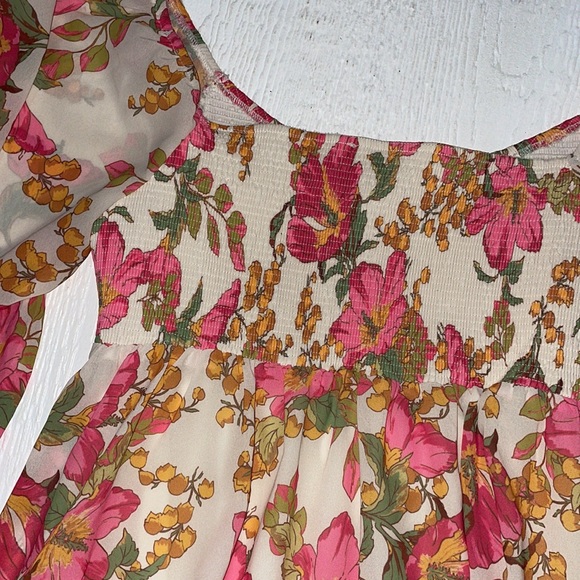 Flying Tomato Floral Dress Boho Babydoll Style Bohemian Dress Puff Sleeve - Picture 7 of 11